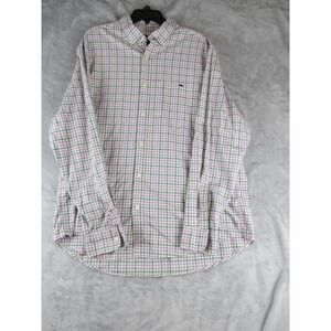 Vineyard Vines Shirt Mens XL Green Purple Plaid Classic Fit Tucker Button Down‎